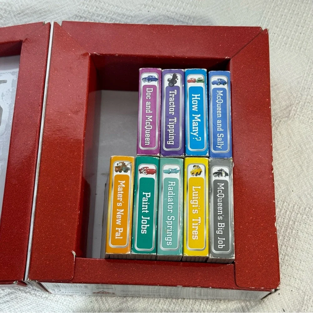 Disney Pixar Cars 9 Small Cardboard Books‎ Carry Case Handle Toddlers Boy Girl